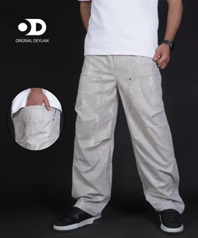 شلوار اسلش جاگر بالونی طوسی استوپر دار گرماژ بالا کیفیت استثنایی کد 658