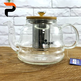 قوری پیرکس 1200صافی دار درب بامبو یونیک