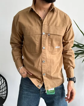 پیراهن کتان آستین بلند بهاره ZARA رنگ شکلاتی