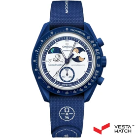 ساعت مچی امگا سواچ مدل MISSION TO EARTHPHASE - MOONSHINE GOLD SO33N703L