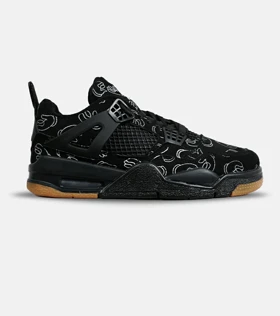 کفش کتانی ساق‌دار مردانه و زنانه مشکی Jordan 4 x Kaws مدل 6886