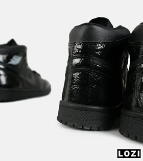 کفش کتانی مردانه و زنانه ساق‌دار مشکی NIKE jordan 1