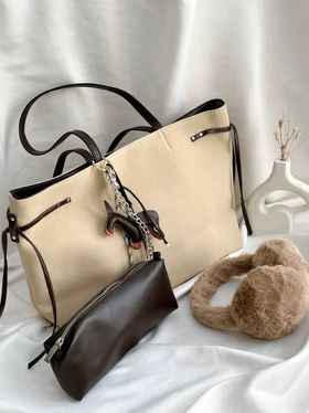 کیف بند باریک 1243 (کرم قهوه ای)