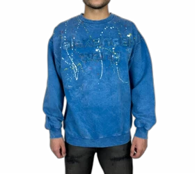 دورس مردانه آبی سنگ شور با چاپ گلدوزی برجسته