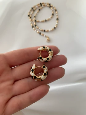 گردنبند و گوشواره میناکاری ژوپینگ