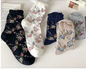 جوراب ساق‌دار گل ریز کد 1849