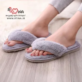 دمپایی راحتی(پاپوش روفرشی) حوله ای خز دار زنانه