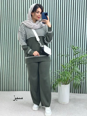 ست مانتو شلوار بافت نیکی