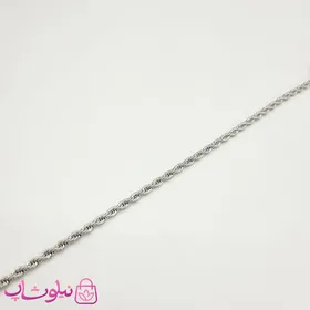 پابند زنانه طنابی مدل استیل نازک نقره ای کد 349