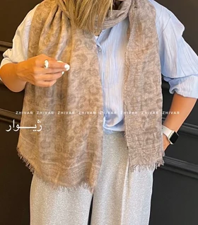 شال لینن پلنگی شاین