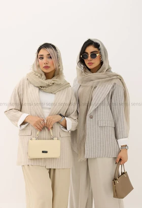 کت راه راه لینن کد1005296