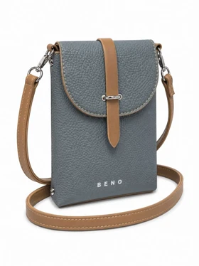 کیف دوشی/موبایل زنانه بنو مدل سامینا کد BENO 5139 (طوسی آبی)