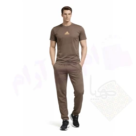 تیشرت مردانه موکا (نسکافه‌ای) ورزشی و روزمره پارچه لطیف و تنفس‌پذیر