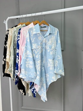 شومیز گره‌ای گلی