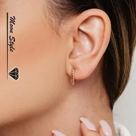 گوشواره زنانه ژوپینگ مدل حلقه‌ای طرح دار