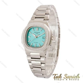 ساعت پتک فیلیپ زنانه مدل ناتیلوس تیفانی نگین‌دار Patek-4388-L