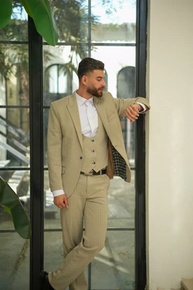 ست سه تیکه کت شلوار جلیقه مردانه دیپلمات مدل 607