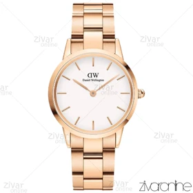 ساعت دنیل ولینگتون آیکونیک لینک زنانه رزگلد صفحه سفید مدیوم 103453
