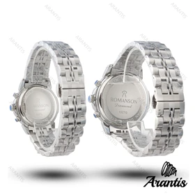 ساعت ست رومانسون diamond سیلور صفحه مشکی s-10213