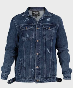 کت جین آبی تیره زخمی 0211