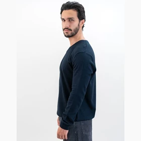 پلیور بافت اسلیم فیت یقه هفت مردانه - 03252357