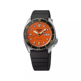 ساعت مچی مردانه سیکو بند رابر صفحه نارنجی اتوماتیک SRPL89K1