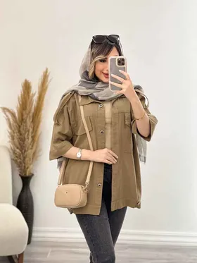 مانتو سرشانه پاگن دو جیب