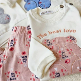 ست دوتیکه بلوز شلوار نوزادی 6 الی 24 ماه