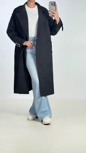بارانی بلند کد 600068 (مشکی)