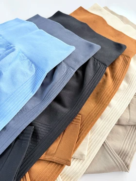 لگ ورزشی سیملس کبریتی پشت چروک کمر بافت