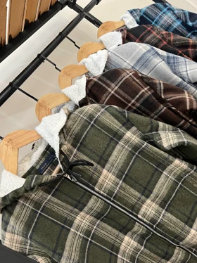 سویشرت چهارخونه کلاهدار 6109