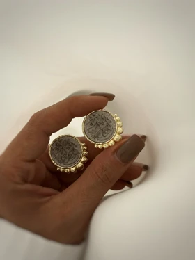 گوشواره سکه شعر (بی همگان به سر شود) طرح 3