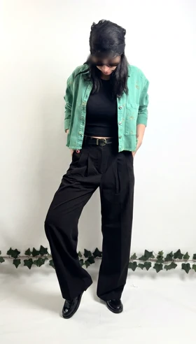 کت کراپ زارا سبز گلدوزی