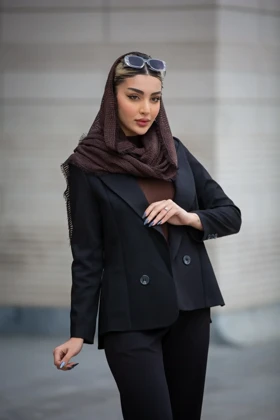 کت زنانه بلدینگ بغل چاک (مشکی)