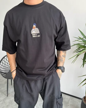 تیشرت یقه گرد MAN.S رنگ مشکی