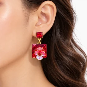 گوشواره رنگی مجلسی کدgrm275 گالری زیورآلات آوآرین