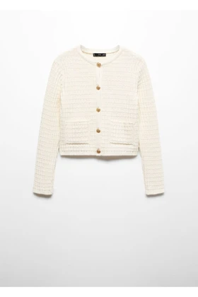 ژاکت کش باف پشمی زنانه اورجینال منگو mango