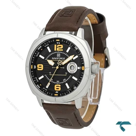 ساعت نیوی فورس NF8078 مردانه سیلور قهوه ای NaviForce-7739-G