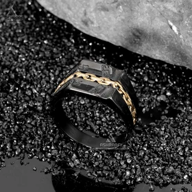 انگشتر مردانه مشکی Men Ring KG02