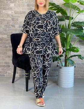 ست تیشرت و شلوار نخی کد : 3337