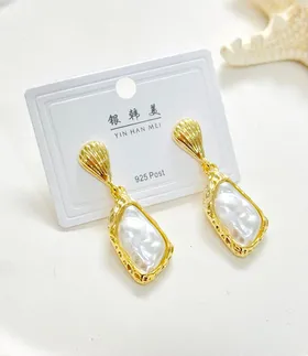 گوشواره فانتزی مدل رزارا هدیه ولنتاین رنگ گلد ارسال رایگان
