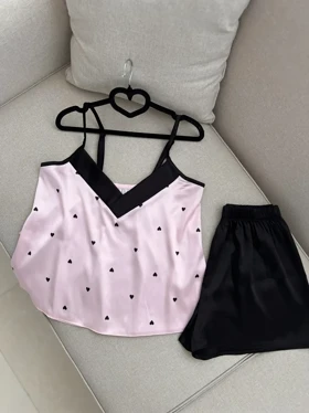 تاپ شلوار طرح قلبی یقه هفت