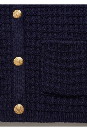 ژاکت کش باف پشمی زنانه اورجینال منگو mango