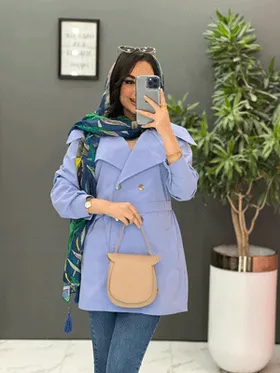 مانتو داکرون چهاردکمه کمردار