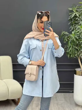مانتو جیب نما بغل سه دکمه