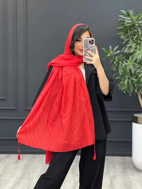 شال پلیسه طرح لوزی