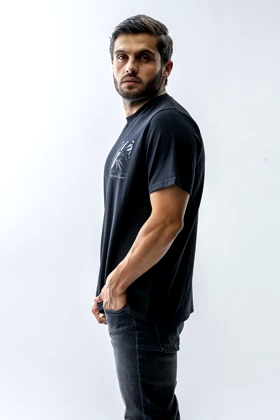 تیشرت بیسیک یقه گرد چاپی مردانه