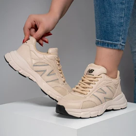 کفش و کتانی زنانه و دخترانه مدل نیوبالانس NEWBALANCE رنگ کرم