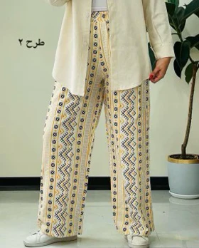 شلوار طرحدار لینن