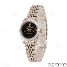 ساعت رولکس دیت جاست زنانه صفحه مهندسی مشکی 104956